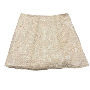 Women's New York & Company Beige Lace Mini Skirt Size 14